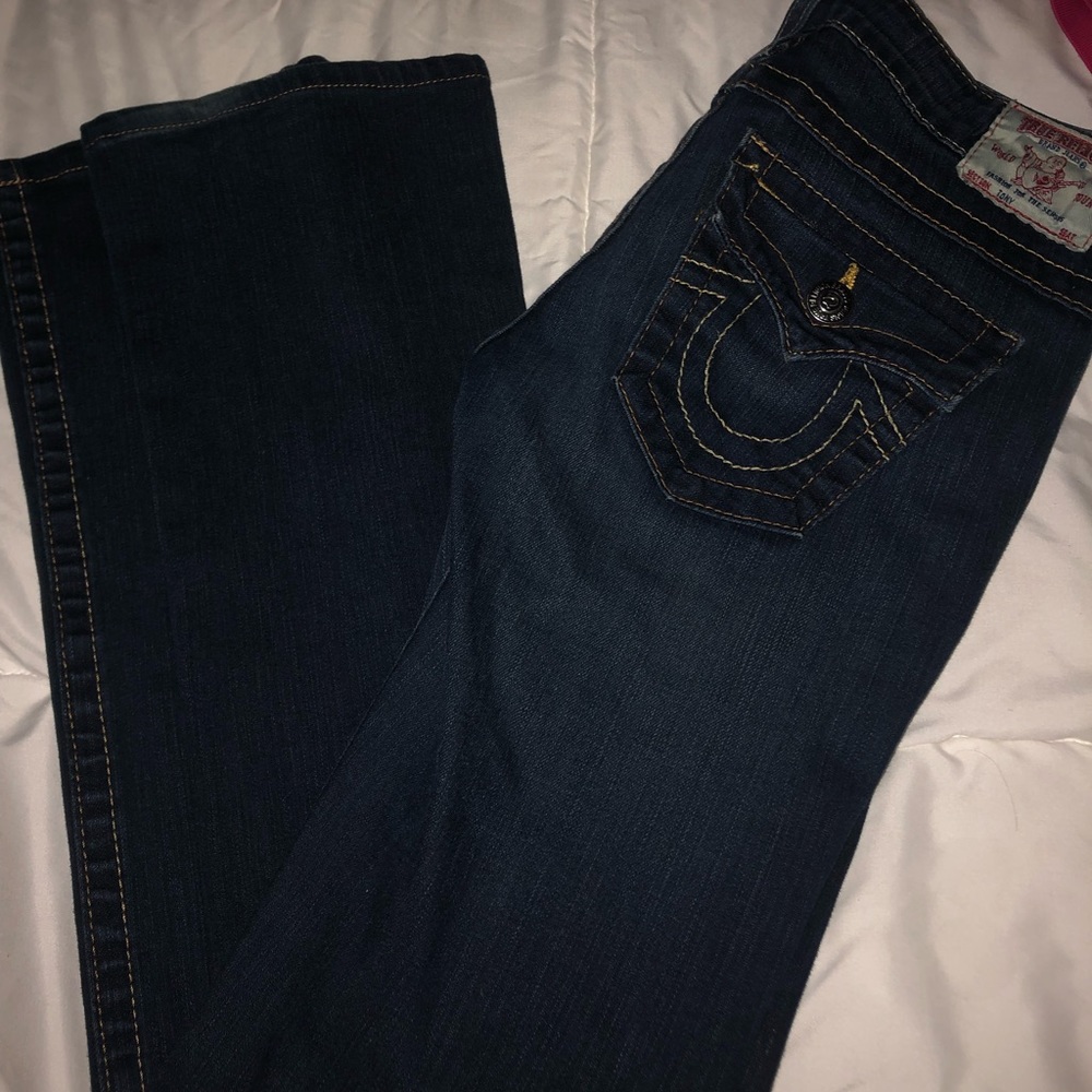 TRUE RELIGION DARK WASH DRY CLEANED